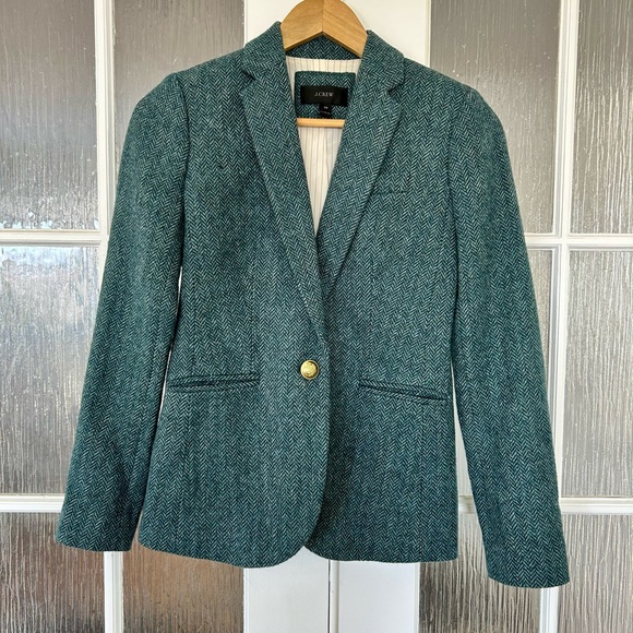 J. Crew Jackets & Blazers - 💚 J. Crew Teal Herringbone Blazer